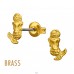 Mermaid Gold Plated Brass - Brass Earrings & Studs A4S50805