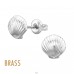 Shell 7mm Brass Silver Plated - Brass Earrings & Studs A4S50826