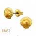 Shell 7mm Brass Gold Plated - Brass Earrings & Studs A4S50827