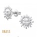 Celestial Sunburst Brass - Brass Earrings & Studs A4S50860