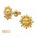 Celestial Sunburst Gold Plated Brass - Brass Earrings & Studs A4S50861