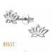 Lotus Flower Brass - Brass Earrings & Studs A4S50863
