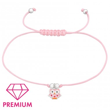 Eule - Premium - Schmuck Silber 925 + Nylonschnur Armbänder für Kinder A4S42719