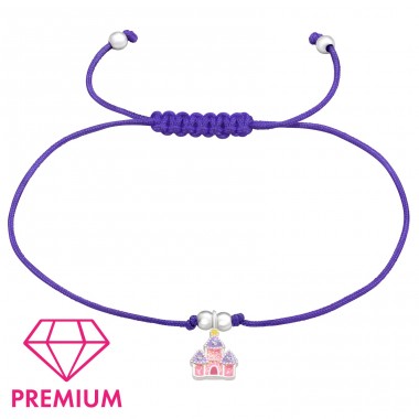 Castle - Premium* - Nylon Cord + 925 Sterling Silver Bracelets For Kids A4S42726