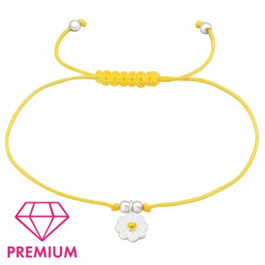 Kvet - Premium - Šperkové Striebro 925 + Nylonová Struna Náramky Pre Deti A4S42737