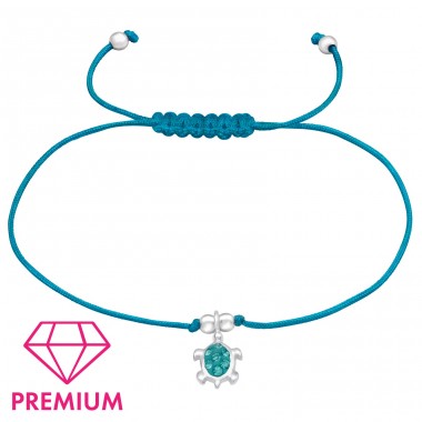 Turtle - Premium* - 925 Sterling Silver + Nylon Cord Bracelets for kids A4S43684