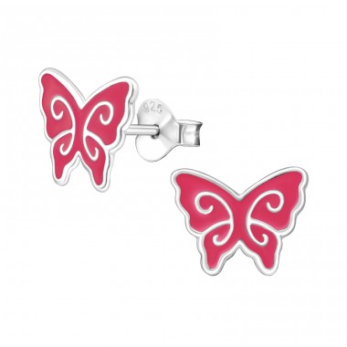 Fluture din Argint - Argint 925 Cercei cu surub colorati A4S12440