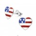 Statele Unite Ale Americii Heart din Argint - Argint 925 Cercei cu surub colorati A4S13271