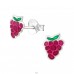 Grape - 925 Sterling Silver Ear studs with enamel colors A4S15501