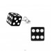 Dice - 925 Sterling Silver Ear studs with enamel colors A4S16272