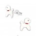 Poodle Dog - 925 Sterling Silver Ear studs with enamel colors A4S17140
