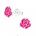 Rose - 925 Sterling Silver Ear studs with enamel colors A4S17352