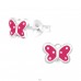 Butterfly - 925 Sterling Silver Ear studs with enamel colors A4S17361