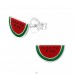 Watermelon - 925 Sterling Silver Ear studs with enamel colors A4S17677