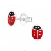 Ladybug - 925 Sterling Silver Ear studs with enamel colors A4S17703