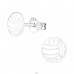 Ball - 925 Sterling Silver Ear studs with enamel colors A4S17803
