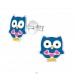 Owl - 925 Sterling Silver Ear studs with enamel colors A4S17889