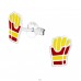 French Fries - 925 Sterling Silver Ear studs with enamel colors A4S18661