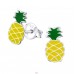 Srebrny Ananas - Srebro próby 925 Kolorowe kolczyki ze sztyftem A4S18663