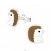 Hedgehog - 925 Sterling Silver Ear studs with enamel colors A4S18715