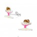 Gymnastics Girl - 925 Sterling Silver Ear studs with enamel colors A4S18747