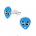 Alien - 925 Sterling Silver Ear studs with enamel colors A4S18855