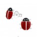 Ladybug - 925 Sterling Silver Ear studs with enamel colors A4S19159