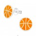 Stříbrný Basketball - Stříbro 925 Barevné puzetové náušnice A4S19459