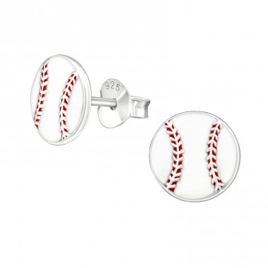 Strieborný Baseball - Striebro 925 Farebné puzetové náušnice A4S19460