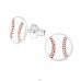 Stříbrný Baseball - Stříbro 925 Barevné puzetové náušnice A4S19460