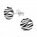 Zebra Stripes - 925 Sterling Silver Ear studs with enamel colors A4S19691