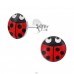 Ladybug - 925 Sterling Silver Ear studs with enamel colors A4S19709