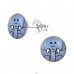 Elephant - 925 Sterling Silver Ear studs with enamel colors A4S19710