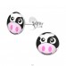 Cow - 925 Sterling Silver Ear studs with enamel colors A4S19713