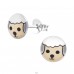 Sheep - 925 Sterling Silver Ear studs with enamel colors A4S19719