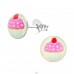 Strieborný Cupcake - Striebro 925 Farebné puzetové náušnice A4S19737