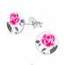 Rose - 925 Sterling Silver Ear studs with enamel colors A4S19780