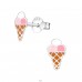 Ice Cream - 925 Sterling Silver Ear studs with enamel colors A4S19787