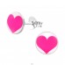 Heart - 925 Sterling Silver Ear studs with enamel colors A4S19794