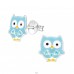 Owl - 925 Sterling Silver Ear studs with enamel colors A4S19801