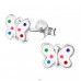 Butterfly - 925 Sterling Silver Ear studs with enamel colors A4S19892