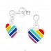 Heart - 925 Sterling Silver Ear studs with enamel colors A4S20740