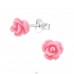 Rose - 925 Sterling Silver Ear studs with enamel colors A4S20931