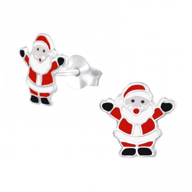 Strieborný Santa Claus - Striebro 925 Farebné puzetové náušnice A4S21878