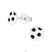 Football - 925 Sterling Silver Ear studs with enamel colors A4S21955