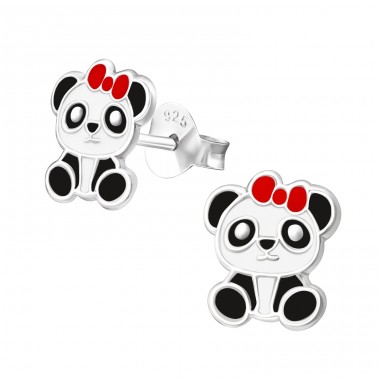 Strieborná Panda - Striebro 925 Farebné puzetové náušnice A4S22115