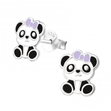 Strieborná Panda - Striebro 925 Farebné náušnice pre deti A4S22116