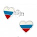 Inima Rusia din Argint - Argint 925 Cercei cu surub colorati A4S22117