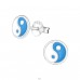 Strieborný Yin-yang - Striebro 925 Farebné puzetové náušnice A4S22227