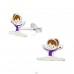 Gymnastics Girl - 925 Sterling Silver Ear studs with enamel colors A4S22230